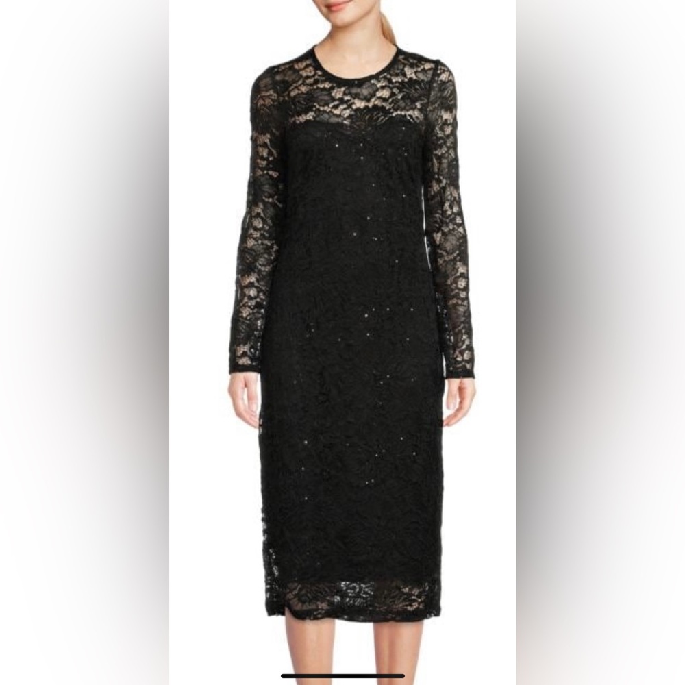 DONNA RICCO
Lace Sheath Midi Dress/ Black/ Size 10